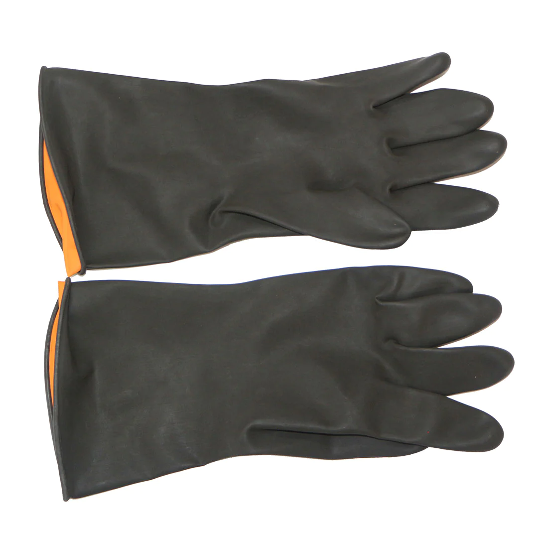 Black Industrial Rubber glove smooth palm 55cm